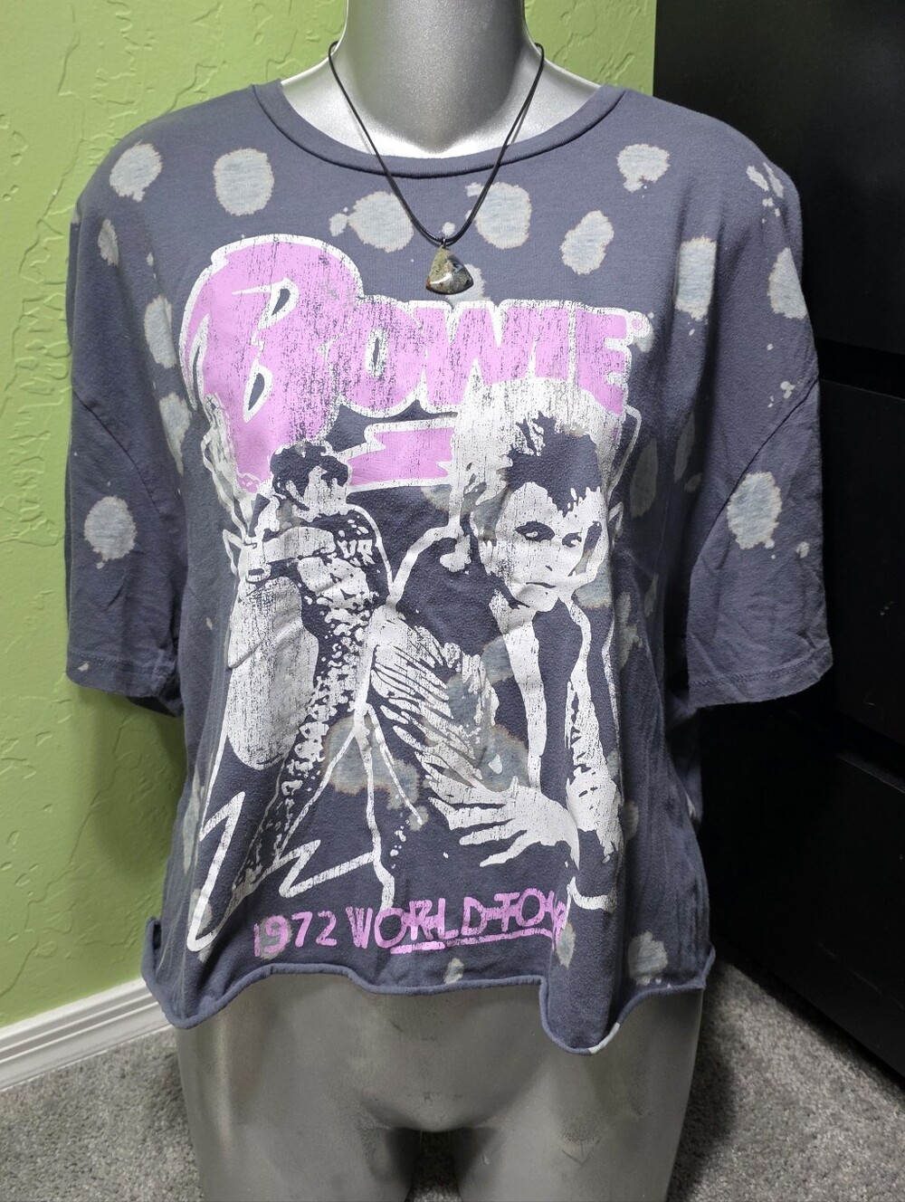 David Bowie Cutoff T-Shirt Punk Rock Music Band Tee Size S / M